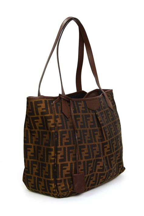 brown canvas bag fendi|fendi tote bag canvas.